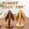 Tapete de Isolamento Térmico Mesa de Jantar de Madeira Maciça Anti-Queimadura Doméstico Criativo Enfeites de Bambu Árvore de Natal Assadeira Tapete Dobrável