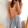 Toque de cashmere macio e ceroso de qualidade de tesouro, gola semi-alta, base amigável à pele, camisa de manga comprida interna, cor sólida redonda, para namorada