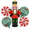 Novo Conjunto de Balões de Natal Tema de Natal Desenho Animado Papai Noel Floco de Neve Decoração de Festa Balão de Filme de Alumínio