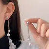 Nuevos Pendientes de Borla con Colgante de Perla Brillante Color Champaña Moda de Nicho Diseño de Alta Gama Dulces y Sencillos