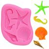 Molde de Silicona de Caballito de Mar, Caracola, Estrella de Mar para Decoración de Pasteles con Fondant, Molde para Modelado con Arcilla Suave DIY