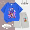 Circo Digital Mágico 6 Niños Traje de Verano Traje de Verano Ropa para Niños Talla Mediana y Grande Conjunto de Dos Piezas de Pantalones Cortos de Manga Corta