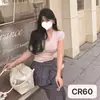 Camiseta de Tricô Manga Curta Cor Sólida com Renda e Decote V Estilo Francês para Mulheres, Design de Verão, Nicho Slim-Fit, Valoriza a Silhueta, Top com Ombro Normal