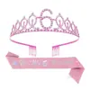 Conjunto Europeu e Americano de Alça de Ombro com Coroa de Strass Personalizada Decoração Festa de Primeiro Aniversário Aro de Cabelo de Liga Metálica Cinto de Etiqueta Atacado