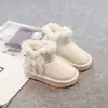 Botas de Nieve Forradas de Felpa para Niñas Invierno 2026 Nuevos Zapatos Cálidos de Algodón para Niños Elegantes Botas de Princesa con Lazo de Perlas
