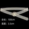 Cinto de Pérolas com Cordão Doce Elegante Elástico Largo Selo de Cintura com Diamantes Europeu e Americano Retrô Cinto Decorativo para Mulheres