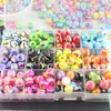 Venta Directa de Fábrica Serie de Colores Dopamina Cuentas Redondas Rayadas Empalmadas Cuentas Sueltas Florales de Colores Accesorios para Joyería DIY