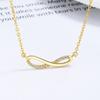 Colar Infinito Feminino Prata Esterlina 925 Simples Ins Nicho Luxo Leve Digital 8 Design de Corrente para Clavícula Joia de Colar de Alta Qualidade