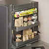 Estante de Almacenamiento para Cocina para el Lado del Refrigerador, Estante de Pared sin Taladro para Film Plástico y Condimentos, Organizador en Capas