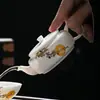 Conjunto de Chá de Viagem de Alta Qualidade Estilo Chinês Conjunto de Xícara Expressa de Porcelana Branca Bule Uma Panela Duas Xícaras Portátil de Viagem ao Ar Livre