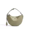 Bolsa de Ombro Feminina Personalizada de Nicho de Luxo, Bolsa Trançada em Forma de Meia-Lua, Bolsa Transversal Casual de Couro Bovino de Primeira Camada