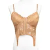 Camisole de renda com barbatanas e sutiã embutido, girl spicy, modeladora e realça a silhueta, estilo puro e sensual, adequada para usar como camada externa ou top interno, 3053