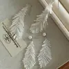 Pendientes de Plumas Exagerados con Perlas de Moda Francesa Hechos a Mano Lujo Ligero Pendientes de Gancho de Oreja de Gama Alta Pendientes para el Viaje Diario para Mujeres