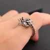 Anillo de Cabeza de Dragón Retro Popular Europeo y Americano Transfronterizo, Anillo Abierto Personalizado y Audaz para Hombre, Joyería de Anillo Versátil de Nicho
