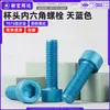 Parafusos de cabeça sextavada em liga de alumínio 7075, parafusos sextavados de cabeça cilíndrica anodizados em azul celeste m3m6