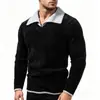 Nueva colección Otoño/Invierno 2026: Suéter de punto de dos piezas para hombre con cuello alto falso, top de punto, capa base casual para hombres jóvenes