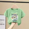 Camiseta de Algodón Puro para Niños de Manga Corta Estilo Verano 2026 Nuevo Estilo Bonita Prenda Superior para Niños Medianos y Grandes Ropa Casual de Media Manga para Niños
