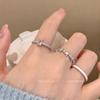 Anillo de estrella de circón con esmalte de gota azul moda para niñas personalidad ajustable anillo para dedo de dieta diseño de nicho anillo versátil