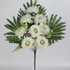 Flores peônias artificiais em formato de leque de 8 cabeças mais vendidas internacionalmente para decoração de casamento, flores de seda para arranjo doméstico e arte floral