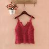 Fairy Hollow Multicolor Playa Crochet Sling Encaje Chaleco Estilo Vacacional Top Étnico Verano Ropa Exterior Chaleco Pequeño