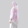 Lenço longo versátil de seda com estampa digital aquarela Bali, mais vendido na primavera e no outono, xale fino e lenço de cabeça da moda