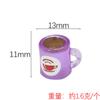 Miniatura Mini Luminosa Estéreo Bebida Xícara de Café diy Resina Jóias Acessórios Chaveiro Pequenos Ornamentos Pingente