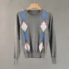 Suéter para Mujer Estilo Preppy de Punto de Manga Larga Lana Tejido Acolchado de Manga Larga para Mujer Otoño e Invierno 2025 Nueva Ropa para Mujer