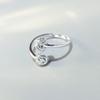 Anillo de plata de ley s925 con diseño de trébol de cuatro hojas y circonita tipo diamante, no se decolora, para mujer, amigas, moda nicho, lujo ligero, moda coreana