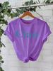 Camiseta de algodón puro de verano europeo y americano, manga corta, cuello redondo, comercio exterior transfronterizo, camiseta estampada con patrón americano, fábrica de comercio exterior femenina