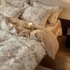 Conjunto de Roupa de Cama de Algodão Puro Escovado de Quatro Peças Novo Outono/Inverno 2026 Lençol de Cama Espesso 100% Algodão Capa de Edredom Fronha Conjunto de Três Peças