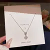 Collar de Acero Titanio Azucarero de Circonita Micro-pavimentado para Mujer Cadena de Clavícula de Diseño de Nicho de Lujo Ligero Accesorios de Gargantilla Simples y de Moda