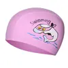 Gorro de natación para niños impermeable cuidado del cabello Gorro de natación con recubrimiento de PU al por mayor gorro de natación con estampado lindo suministro directo de fábrica gorro de natación