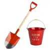 Pá de Fogo Semi-Circular Balde de Areia Amarelo 8 Litros Balde Redondo de Fogo Pá Pá Conjunto Completo de Equipamentos de Miniatura de Corpo de Bombeiros