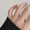 Anel Nalan de Prata Esterlina S925 com Linha Única de Micro-Embutidos de Diamante para Mulheres Estilo Coreano Fashionável Simples Anel de Linha de Diamante J6618