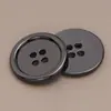 Botones Metálicos de Borde Fino de Cuatro Agujeros al por Mayor para Abrigos de Lana, Botones Decorativos de Alta Gama para Gabardinas, Camisas de Traje y Botones Electroplateados
