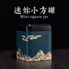 Tetera Caja de Hierro Olla Cuadrada Pequeña Paquete de Uno o Dos Té Blanco de Anji Té Verde Té Negro Té Aromático Tetera Cuadrada Pequeña Universal Estampada