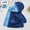 Jaqueta de Outono com Fleece para Meninos Modelo Novo 2026 para Crianças Maiores, Corta-vento de Primavera e Outono, Jaqueta de Fleece Dupla Face