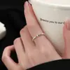 Anel Colorido de Diamante Círculo Fino Geométrico para Mulheres, Versátil, Doce e Cool Anel Aberto, Arco-Íris Melhor Amiga Nicho Elegante Anel para Dedo Indicador