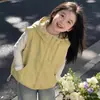 Chaleco infantil 2026 nuevo estilo coreano holgado sin mangas moderno con capucha prenda exterior para niñas