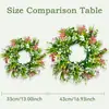 1 Peça Guirlanda Artificial de Flores Silvestres de Primavera para Porta da Frente  Guirlanda Floral Colorida Estilo Fazenda com Flores Artificiais Mistas e Folhagens para Decoração de Parede Interna e Externa, Cabana Rústica, Casamento, Dia das Mães, Formatura, Decoração de Casa o Ano Todo