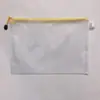 Bolsa para documentos de fornecimento transfronteiriço bolsa com zíper em grade a4 à prova d'água bolsa com zíper para documentos transparente pvc armazenamento de dados impressão