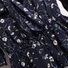 60970 Tamanho Grande 150kg Vestido de Verão Feminino Estilo Coreano Elegante com Amarração Floral em Chiffon