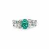 Anillo de Bauhinia Verde Menta con Diamantes Cepillados Incrustados para Mujer, Nicho, Simple, Versátil, Temperamento, Moda de Gama Alta, Anillo para el Dedo, Regalo