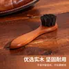 Escova para Sapatos de Crina de Cavalo Cabo Curvo Peixe Pequeno Escova para Sapatos de Crina de Cavalo Lustra-sapato Escova Especial Mini Portátil Escova Detalhe para Sapatos de Couro Comércio Exterior Exportação