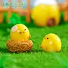 Micro-paisaje creativo lindo cáscara de huevo pollo lindo decoraciones DIY accesorios coche mini adornos pequeños de escritorio