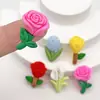 Mini rosa de simulación creativo DIY carcasa de teléfono móvil cuerda para el pelo pasador parche para taza de agua accesorios de resina pegamento cremoso