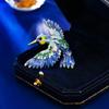 Broche de pájaro azul de diseño de estilo nacional, temperamento femenino de alta gama, pin retro para abrigo, traje, accesorios creativos exquisitos