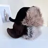 Sombrero Aviador de Gamuza Ca4 Japonés para Mujer, Grueso y Cálido para Otoño e Invierno, Sombrero Lei Feng con Bordes de Felpa, Protección para los Oídos, Sombrero de Equitación Moderno