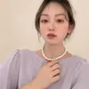 Colar de Pérolas Dupla Camada Estilo Palácio Retrô ~ Colar Choker Corrente de Clavícula Estilo Hong Kong Ins de Alta Qualidade e Versátil