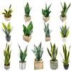 Vaso de Flor de Orquídea Tigre Simulada Estilo Moderno Simples Planta Verde Simulada Planta Bonsai Pequena em Vaso Artificial de Mesa Orquídea Tigre